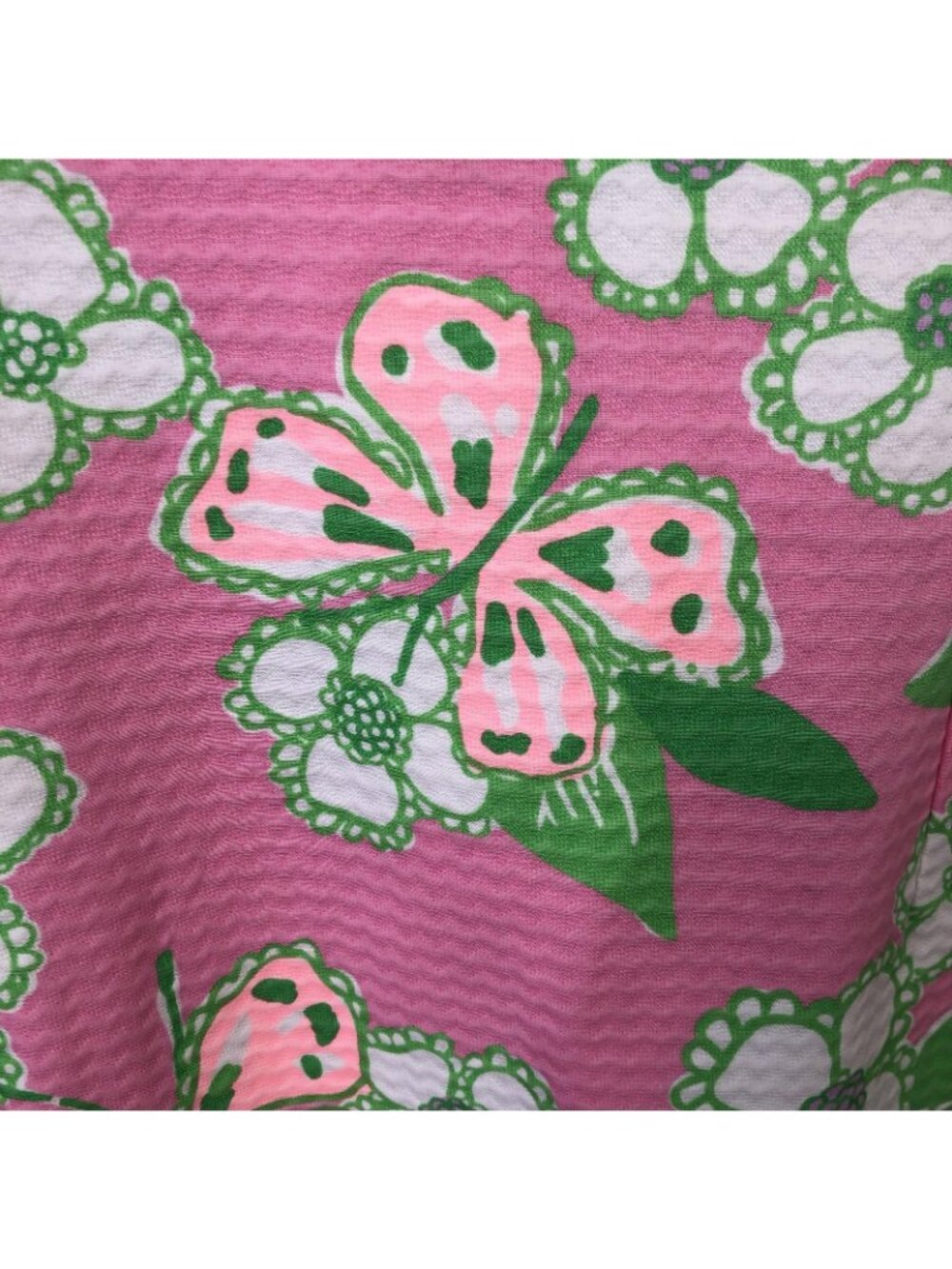 Lilly Pulitzer Dress Womens 14 Pink Butterfly Floral Shift Scallop Hem Nina NEW - Picture 15 of 16